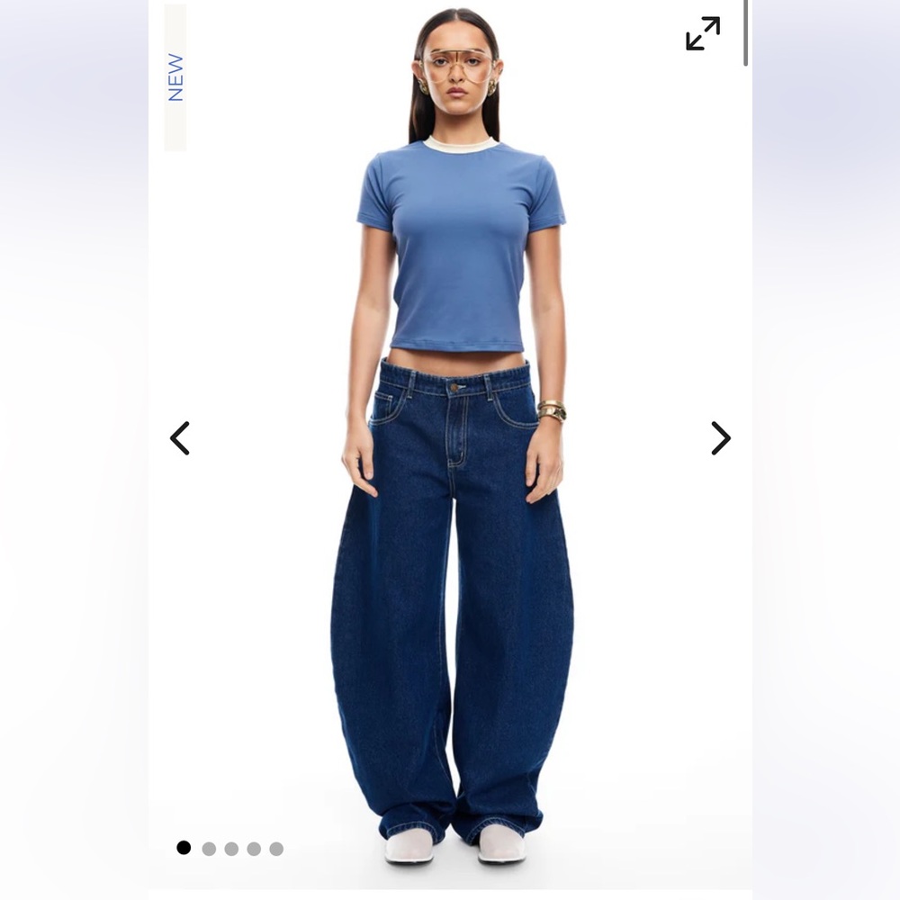 Lioness Horseshoe Wide-Leg Jeans in Dark Denim